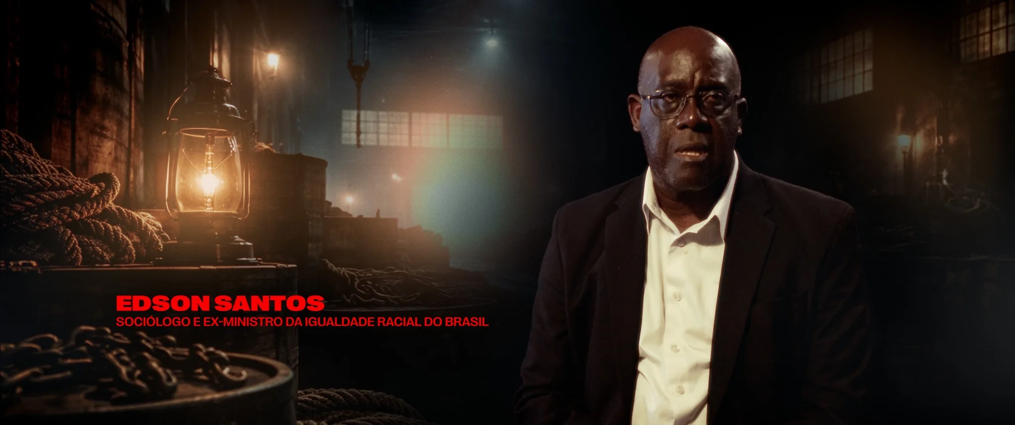 Frame identificado de Edson Santos no documentário