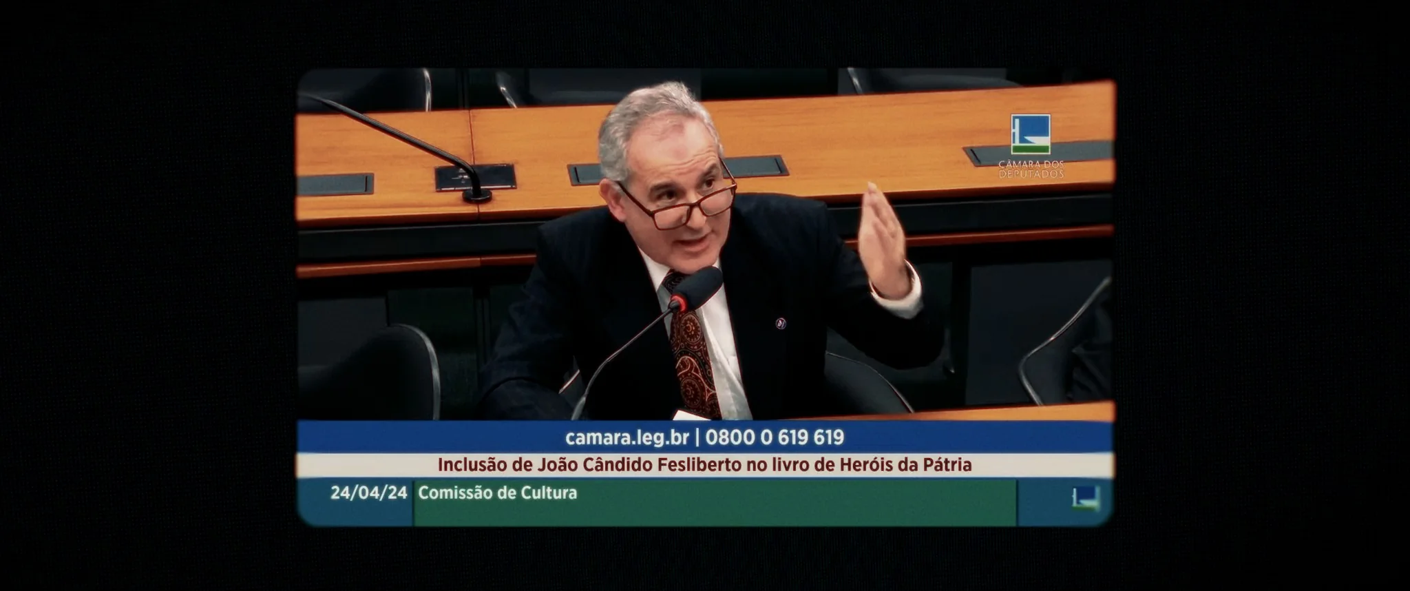 Frame cinematográfico do documentário João Cândido — Um Herói Sem Máscara
